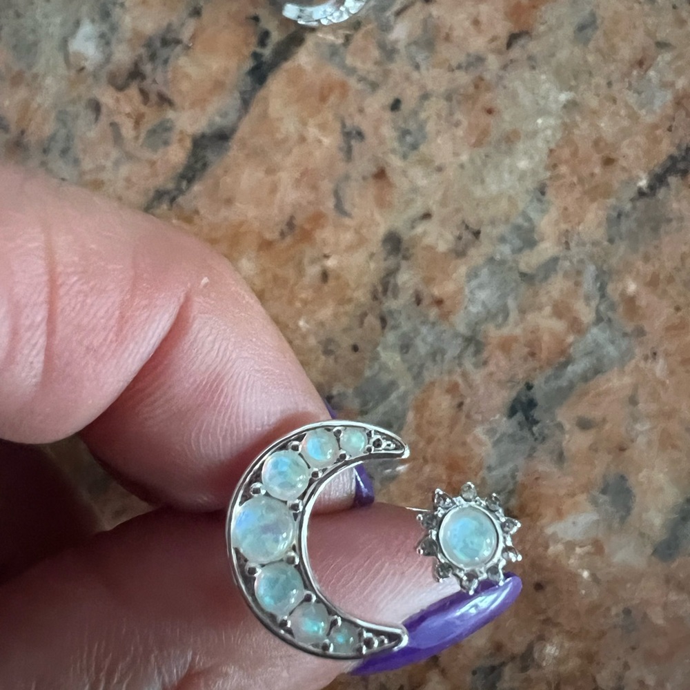 Silver Celestial Ring Set With Moon And Stars - image 8